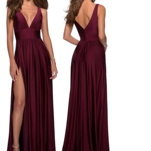 NEW NWT La Femme Dress Dark Berry Gown
